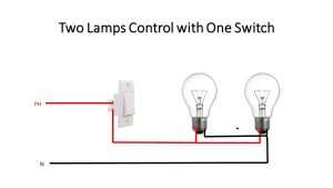 Two lamps control with one switch